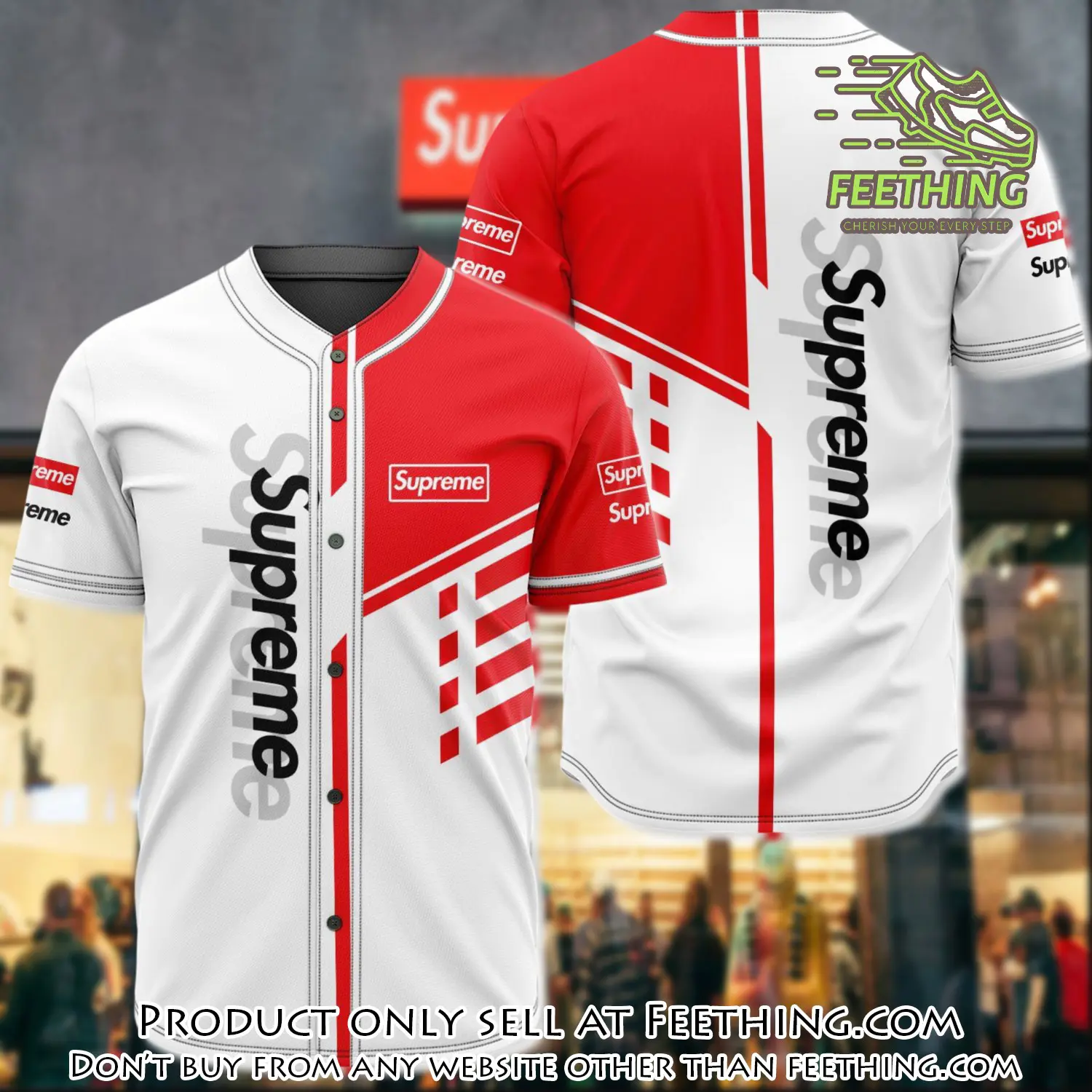 Supreme white baseball jersey shirt luxury bjs1246 ft3224826